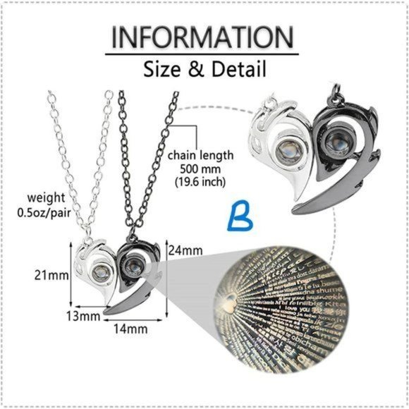 New His Hers Matching Set Necklace For Couples - Picture 6 of 6